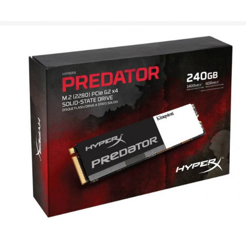 Твердотельный диск 240GB Kingston SSDNow HyperX Predator, M.2, PCI-E 2.0 x4, MLC [R/W - 1400/600 MB/s]